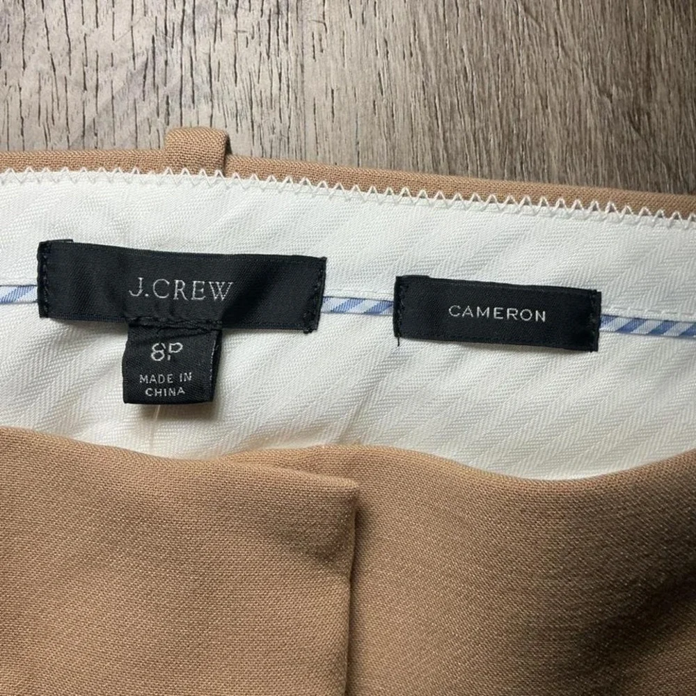 J.Crew Tan Khaki Tailored Trousers Straight Leg NWT Women's Petite Size‎ 8P